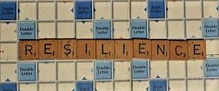 Scrabble letters spelling Resilience