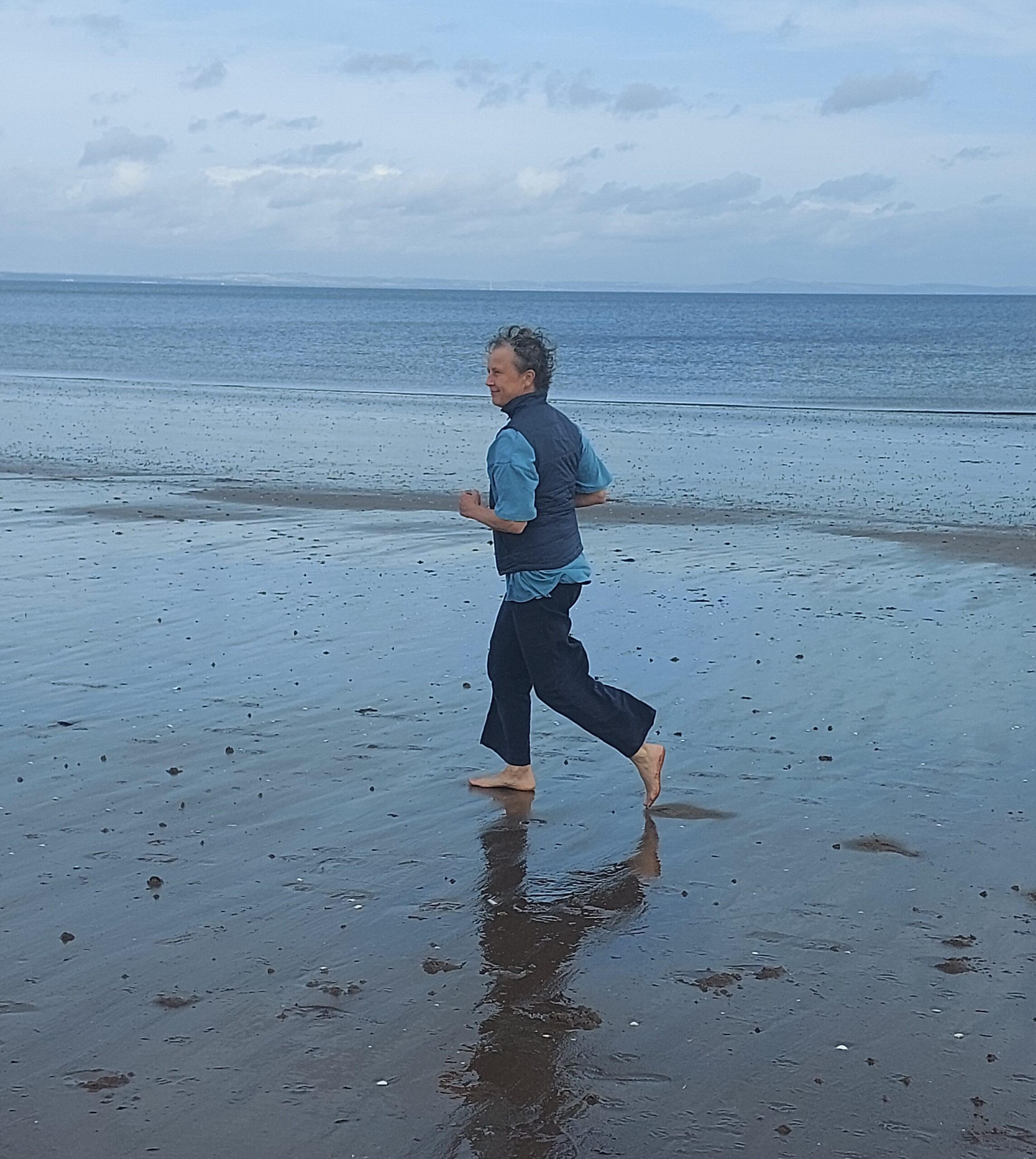 Me jogging on Portobello beach